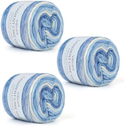 Aeelike Cake Yarn for Crocheting, Soft Ombre Crochet Yarn, Blue Yellow by Aeelikescrochetworld