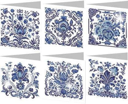 jinglinhh 6pcs Diamond Art Painting Porcelain Greeting Cards with Envelopes, DIY Card Making Kits for Adults, Diamond Art Postcards Christmas Cards Craft Gifts by Unknown