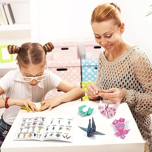 Origami Paper for Kids Crafts, 350 PCS Origami Paper Kit, Vivid 200 Cartoon Origami Objects+100 Solid Color Papers+50 Traditional Japanese Patterns with Instructions, Origami for Kids Adults Beginners - Image 6