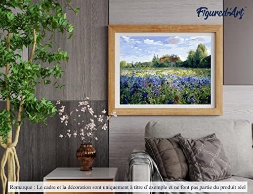 Figured'Art Paint by Numbers for Adults Countryside Field and Blue Flowers 16"x20" - Craft Art Painting DIY Kit Rolled Canvas Without Frame - Image 4