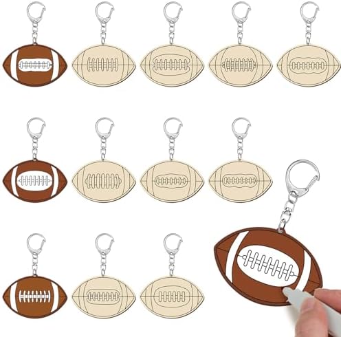 RattanView 24 Pcs Football Craft Keychains DIY Keychain, 12 Styles by RattanView
