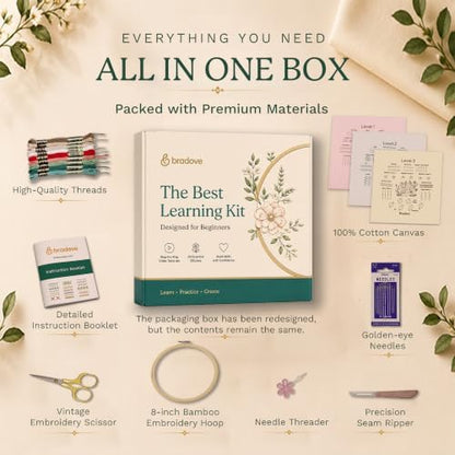 Bradove Beginner Embroidery Kit for Adults and Kids - Image 4