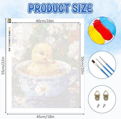RICUVED Duck Paint by Numbers for Adults, Flowers Paint by Numbers Kit for Adults Beginners, DIY Acrylic Oil Painting on Canvas Easy for Gift Home Wall Decor 16x20 Inch - Image 4