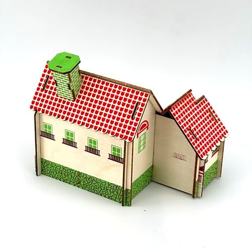 Log Cabin 3D Wooden House Puzzle,DIY Mini Building Model Kit，014 - Image 4