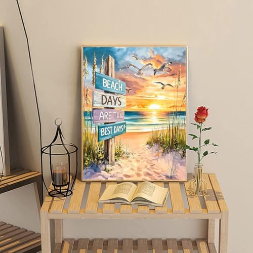 Nancency DIY Paint by Number for Adults,Painting Kits for Adult,Color by Numbers,Paint by Number Canvas Crafts Watercolor for Beginner Room Decor (Beach) - Image 7