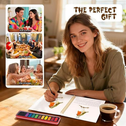 Watercolor Workbooks Coloring Book Beginner Friendly Painting Kit Easy Nature Scenes Paint Set Art Crafts for Creative Exploration Gift for Adults Teens - Image 6