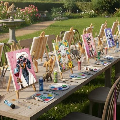 Cholemy 36 Pcs Paint and Sip Kit Gift for Adults 8''x10'',Flower Animals A - Image 6