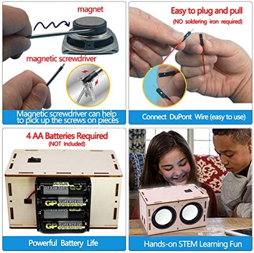 DIY Bluetooth Speaker Kit Wood Case, Teens & Adults STEM Electronic Project - Image 6