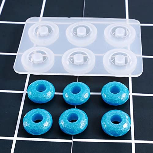 Woohome Beads Resin Moulds Set, 2 PCS Round Beads Resin Casting Mould and 2 PCS Diamond Beads Epoxy Resin Moulds with String for Bracelet, Gemstone Cabochon Jewelry Casting - Image 6