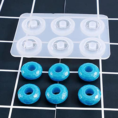 Woohome Beads Resin Moulds Set, 2 PCS Round Beads Resin Casting Mould and 2 PCS Diamond Beads Epoxy Resin Moulds with String for Bracelet, Gemstone Cabochon Jewelry Casting - Image 6