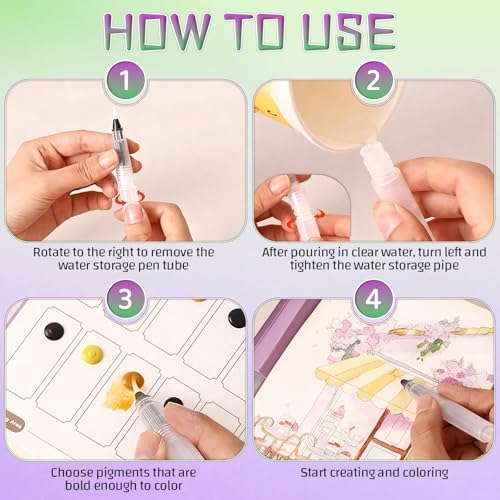 Creative Stress Relief Kit: Watercolor Workbook & DIY 3-Fold Painting Pad for Beginners & Adults, All-in-One Travel Art Set (B Set), Relaxation Gift - Image 7