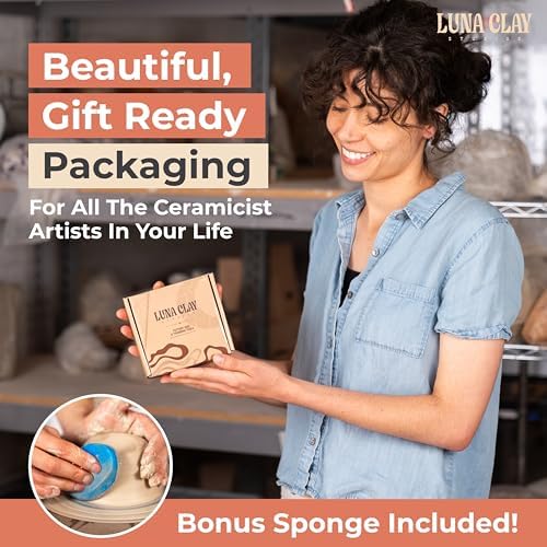 Kiln-Dried Cherry Wood Pottery Ribs & Pottery Tools For Wheel Throwing | 8 Pack - Professional Non-Warping Ceramic Set for Trimming, Sculpting, Shaping - Clay Tools & Modeling Kit with Bonus Sponge - Image 6