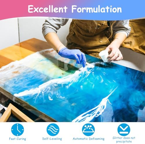 KISREL Epoxy Resin Kit 1 Gallon, Crystal Clear No Bubble Resin with Pigment - Image 3