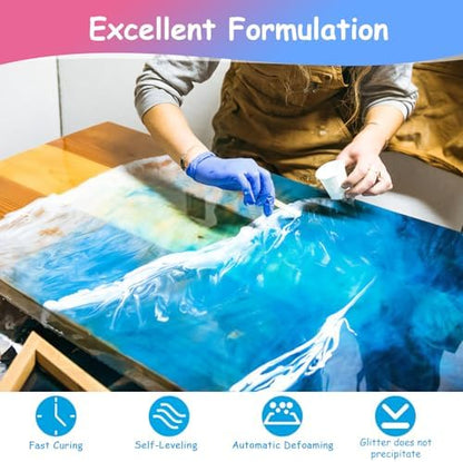 KISREL Epoxy Resin Kit 1 Gallon, Crystal Clear No Bubble Resin with Pigment - Image 3