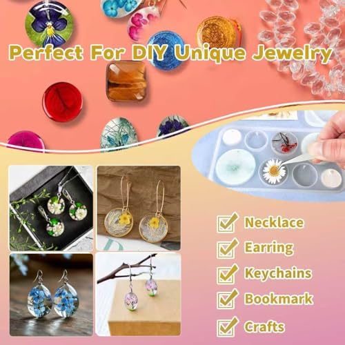 92 Pcs 12 Pack Resin Jewelry Making Kit, Silicone Earring Molds with Gold & Silver Hooks & Jump Rings, Flexible Non-Stick Molds for Epoxy Resin Casting, DIY Craft - Image 4