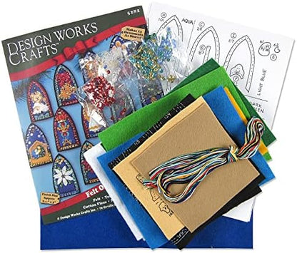 Stained Glass Felt Ornament Kit - Set/13 - Image 3