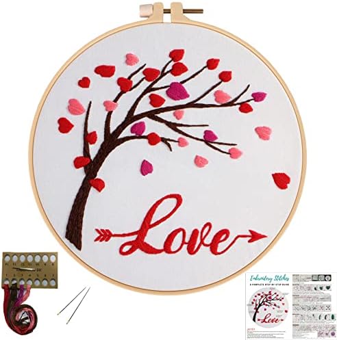 Louise Maelys Love Heart Tree Embroidery Kit for Adults, Romantic DIY Craft by LouiseMaelys