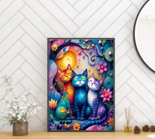 Paint by Numbers Kit for Adults, Colorful Cat Paint by Number for Adults - Image 3