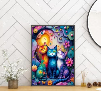 Paint by Numbers Kit for Adults, Colorful Cat Paint by Number for Adults - Image 3