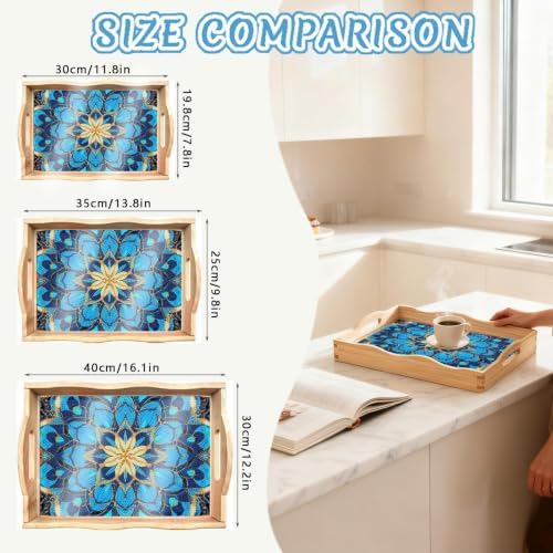 DOTSOPS Mandala Diamond Painting Wooden Serving Tray with Handle for Adults - Image 5