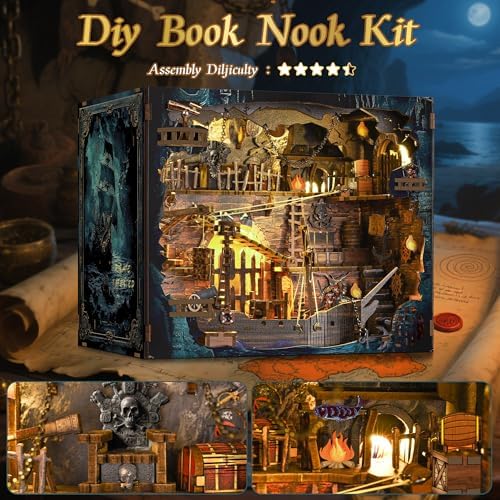 VORATHIS Book Nook Pirate Kit with LED | DIY Miniature House for Adults - Image 4