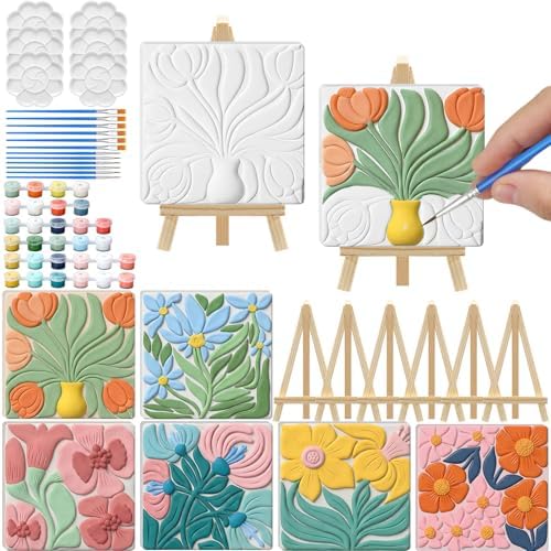 JellyArch 6 Set 3D Flowers Ceramic to Painting Kit by JellyArch