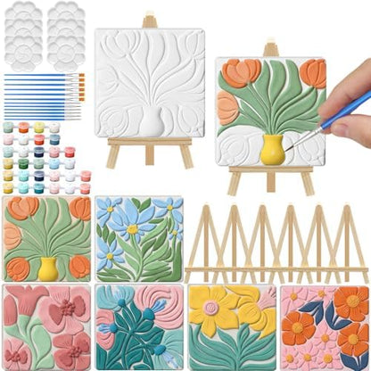JellyArch 6 Set 3D Flowers Ceramic to Painting Kit by JellyArch