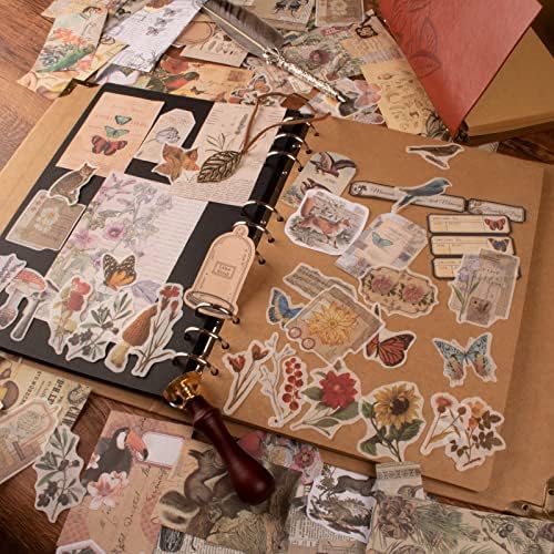 200Pcs Vintage Scrapbook Stickers, Aesthetic Junk Journal Stamping Supplies Kit, Scrapbooking Ephemera Washi Paper for Bullet Journaling Planners Diary Collage - Image 4