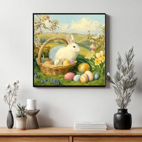 CRZMODE Easter Paint by Numbers Kit for Adults, Rabbit Paint by Numbers for Adults, Acrylic Painting Crafts for Home Decor Gift (16x16inch) - Image 3