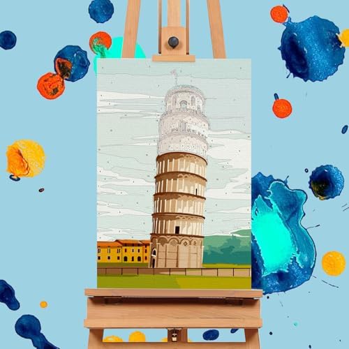 4 Pack Framed Paint by Numbers Kit for Adults with Wooden Easel, 8x12 Inch - Image 5