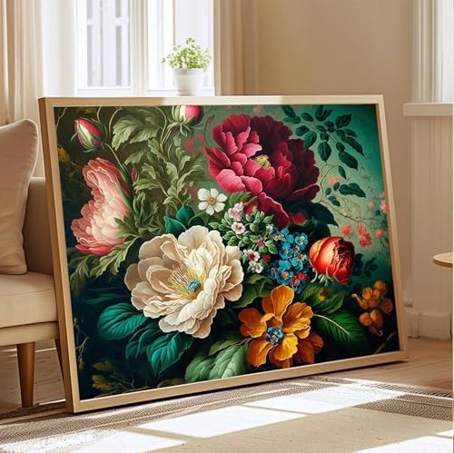 JATOK 3 Pack Paint by Numbers Kit for Adults, Blooming Flowers, 16 x 20 in - Image 4
