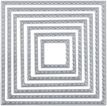 Cutting Dies Handmade DIY Paper Cards Album Decoration Stencils Template Embossing for Card Scrapbooking Craft (Square-Self) - Image 6