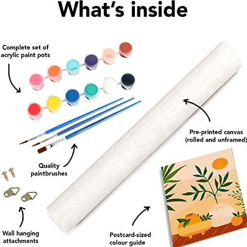 cupmod 6 Packs Paint by Number Kits for Adults Beginners,Easy Acrylic Boho Number,DIY Watercolor Numbers on Canvas Without Frame Home Wall Decor 7.8x11.8inch (MT11183-MT11188) - Image 7
