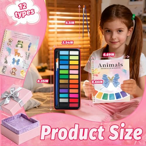 Watercolor Workbook - Coloring Book Beginner Friendly Painting Kit, Watercolor Workbooks for Adults with 24 Colors Paint, Exploration Gift for Adults Teens (Animals) - Image 2