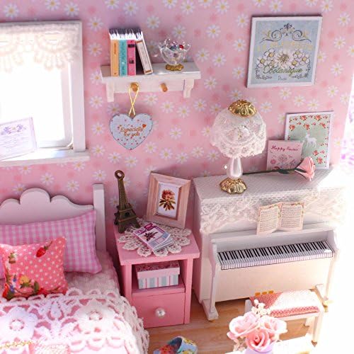 DIY Miniature Dollhouse Kits - Wooden Mini Model House with LED Lights, Tiny Furniture & Accessories – Craft Building Kits for Teens & Adults -Sunshine Princess - Image 3