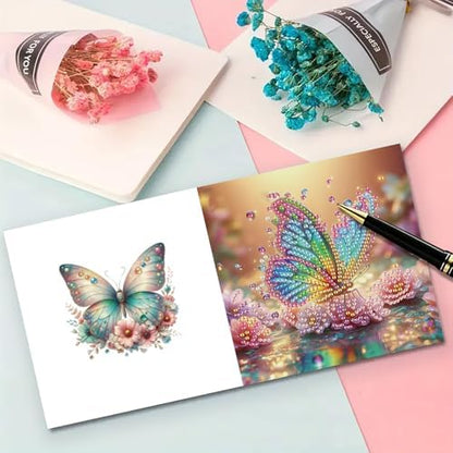 MaiYiYi 6 Pack DIY Butterfly Diamond Art Greeting Cards Kit - Image 4