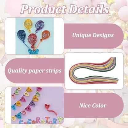 WEBEEDY 36 Sets DIY Celebration Theme Greeting Cards Quilling Kit for Adults Beginners Happy Birthday Greeting Cards Making Kit with Instruction,Tools Paper Quilling Kit for Birthday Thanksgiving - Image 3