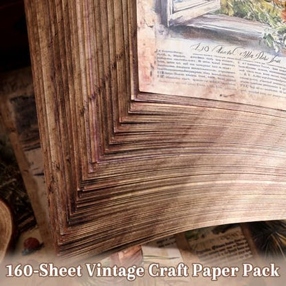 icceemee 160 Sheets Vintage Retro Scrapbook Paper, Junk Journaling Supplies Kit for Bullet Journals, Collage Art, Poster & Room Decor, Card Making, Gift Wrapping - Image 5