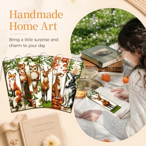 CYANFOUR 6 Pcs Cross Stitch Bookmark Kit for Beginners - Image 6