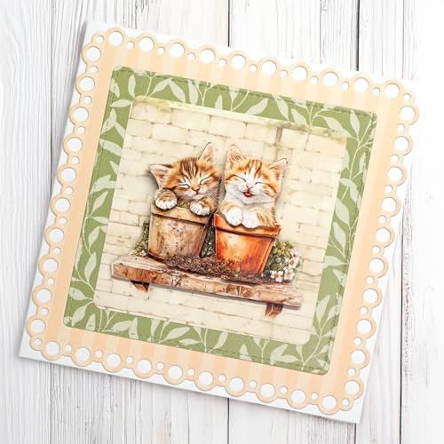 Katy Sue Crafty Kittens Die-Cut Card Topper & Decoupage Collection. 4 Sheets of Kitten & Cat-Themed Card Toppers & 4 Sheets of Die-Cut Decoupage for Card Making Supplies, Scrapbooking & Craft Supplies - Image 5