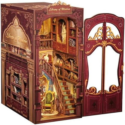 CUTEBEE Book Nook Kit - DIY Miniature House Dollhouse Kit for Adults, Booknook Tiny House Bookshelf Decor 3D Wooden Puzzle, Gifts for Family and Friends (Library of Wisdom) by CUTEBEE
