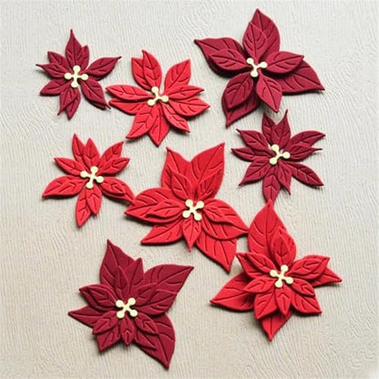 Scrapbooking Die-Cuts, Christmas Metal Cutting Dies for Card Making, Paper Craft Punch Template, Background Embossing Stencils, DIY Album Décor (Christmas Flowers- 10.2x11cm) by FAWENUCY