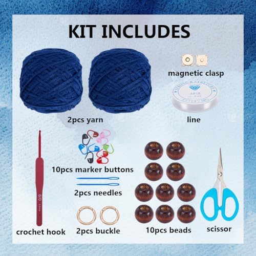 ACRNIGHEET Crochet Kit for Beginners Adults Crochet Purse Bag for Women DIY Tote Bag Making Kit with Step-by-Step Tutorials Hobbies Project for Starter Boho Style Gift for Friends - Image 2