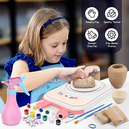 Pottery Wheel for Kids, Air Dry Clay Arts & Crafts Kit with USB Power - Image 2