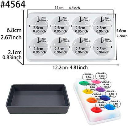 UV Resin Mixing Supplies, Palette Silicone Box with Lid, Stirring Rods, Measuring Cups - Image 3