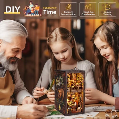 TOYQI Book Nook Kit, DIY Miniature Dollhouse Kit for Adults and Teens - Image 6