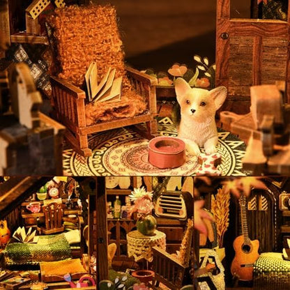 TOYQI Book Nook Kit for Adult, DIY Miniature Dollhouse Kit,Twilight Cottage - Image 5