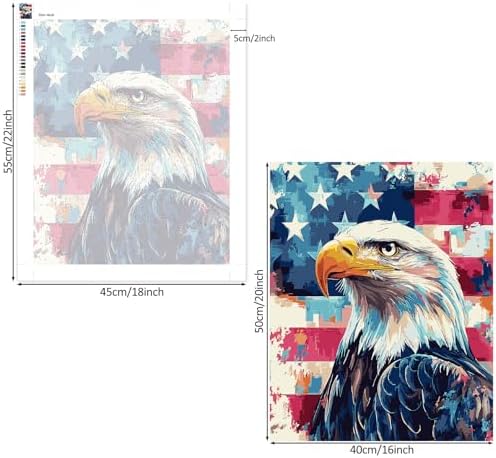 Lxmsja American Flag Paint by Numbers Kit for Adults, Bald Eagle Acrylic Paint by Numbers for Adults Beginner, DIY Craft Supplies Oil Painting Kits for Home Wall Decor 16x20 inch (No Frame) - Image 6