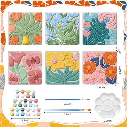 JellyArch 6 Set 3D Flowers Ceramic to Painting Kit - Image 2
