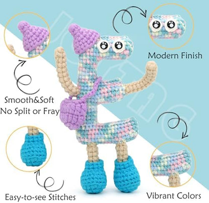 4 Pack Rainbow Beginner Crochet Yarn for Crocheting and Knitting Multicolor Cotton Crochet Yarn for Beginners with Easy-to-See Stitches Cotton-Nylon Blend Easy Yarn for Beginners(Clouds) - Image 5